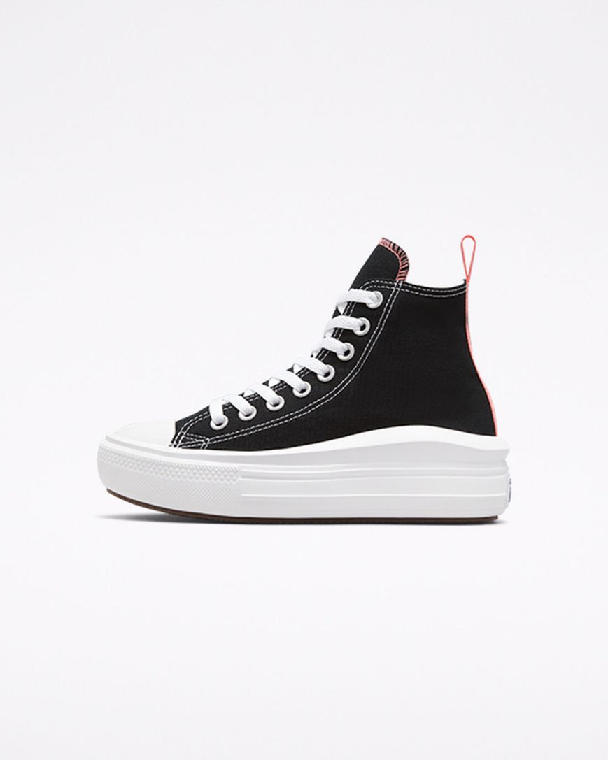 Pantofi Platforma Fete Converse Chuck Taylor All Star Move Inalti Negrii Roz Albi | RO USWCP146